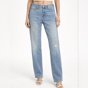 Levi’s Distressed Light Wash Straight Leg Jeans Button Fly W29 L32 100% Cotton